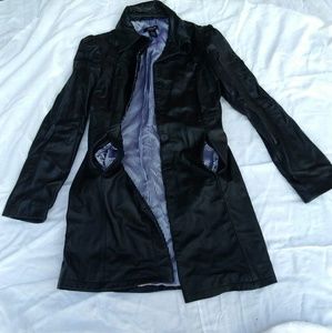 Arden B. Genuine Leather Coat; Size M